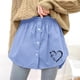thumbnail image 2 of Gibobby faldas para mujer elegante falda inferior, camisa de barrido, falda de extensión con botones, extensión de camisa, vestido de parte superior e inferior en capas(Azul, XXXXL), 2 of 3