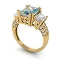 thumbnail image 2 of Three-Stone Engagement Ring for Women - 4.27ct Blue Moissanite in 14K Yellow Gold Promise Ring, 2 of 6