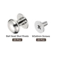 thumbnail image 3 of Unique Bargains 10mm Ball Head Stud Rivets Screw Back, 20Pack Round Head Button Nipple Rivet, Silver Tone, 3 of 7