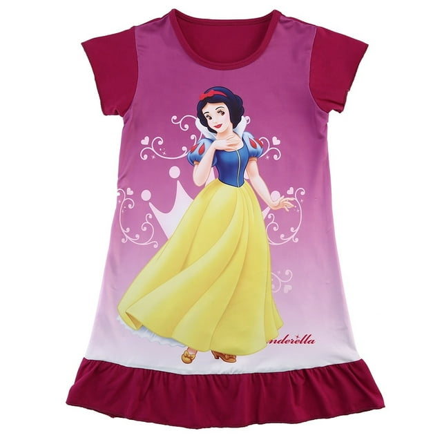 Robe Tutu Décontractée pour Enfant Fille Dessin Animé Mermaid à Manches Courtes Princesse Vêtements