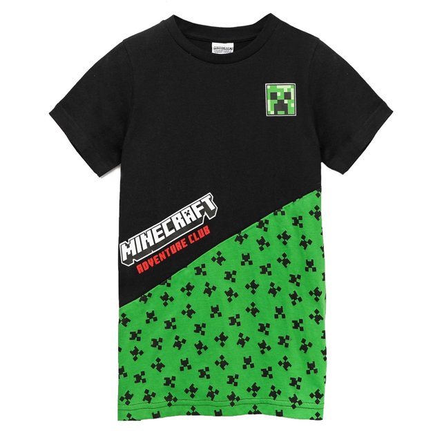 Minecraft Boys/Girls Creeper Colour Block T-Shirt