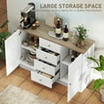 thumbnail image 4 of HOMCOM Sideboard Buffet Cabinet, Kitchen Cabinet with Storage, White, 4 of 10