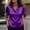 Purple, variant on FDGIU Women's Silk Satin Short Sleeve Blouse - V Neck Button Down Business Office Casual Work Tunic