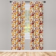 thumbnail image 4 of Ambesonne Wild Nature Window Curtains, Autumn Tropical Leaves, Each 28" W x 95" L, Dark Orange Ruby White, 4 of 4