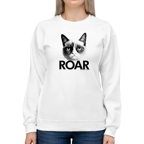 Grumpy Cat Roar Sweatshirt Women -T-Line Designs, Female XX-Large