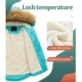 thumbnail image 3 of Chrisuno Girl's Down Alternative Winter Coats Padded Sherpa Jacket With Hood Middle Length Blue 4-5, 3 of 5