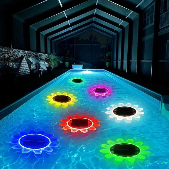 Energetic Solar Floating Pool Lights, Waterproof LED Pool Lights with Remote Control, RGBW Color Changing Decor Lighting for Pond, Bathtub, Dusk to Dawn, Dimmable, Timer, Solar Pool Lantern -1 Lamp 1