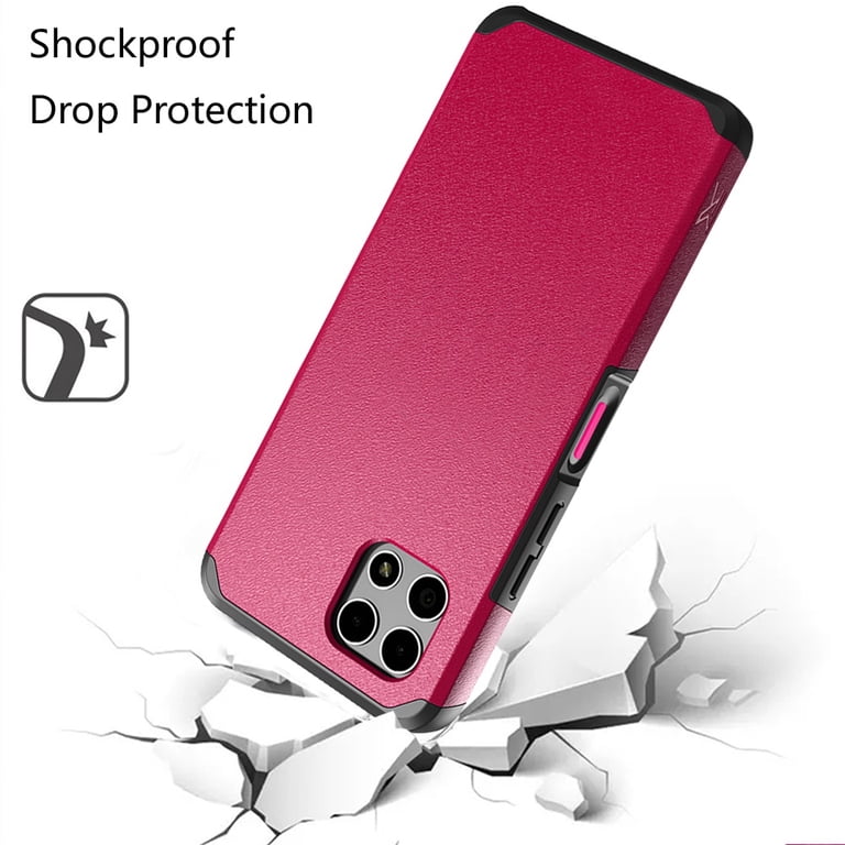 Designed for T-Mobile Revvl 7 5G Tough Strong Protection Shock Absorption Hybrid Dual Layer Hard PC TPU Rubber + Screen Protector Phone Case Cover [