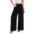 thumbnail image 2 of Endives Linen Pants Women Solid Color Spring Summer Loose High Waist Straight Leg Pant Casual Pants Wide Leg Pants For Women, 2 of 7