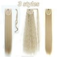 thumbnail image 4 of LISI GIRL 85cm Synthetic Long Straight Ponytail Hair Clip In Hair Extensions Blonde Brown Wrap Around Pony Hairpiece For Women, 4 of 10