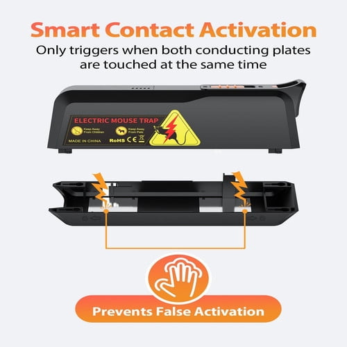 PATIOEASY Electric Mouse Trap Zapper,Rat Trap Indoor with Powerful Voltage, Safe and Effective Big Rats Control for Garage, Basement, Indoor/Outdoor Use-2PCS