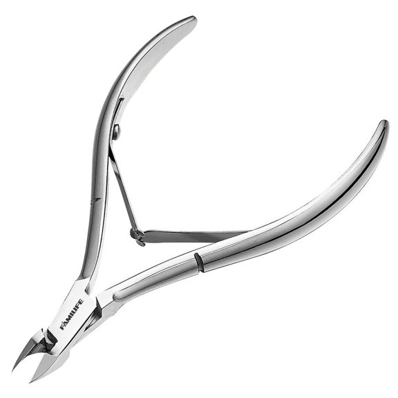 Familife Cuticle Nippers Professional, Hard Steel Cuticle Trimmer Extremely Sharp Full Jaw Cuticle Cutter Nail Care for Manicure Home Salon Use