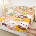 thumbnail image 3 of jejeloiu Kawaii Tiger Bear Bed Sheets,Cartoon Cute Animals King Sheets,Colorful Wildlife Sheet Set For Girls Teens,Ultra Soft Home Decor,4pcs, 3 of 7