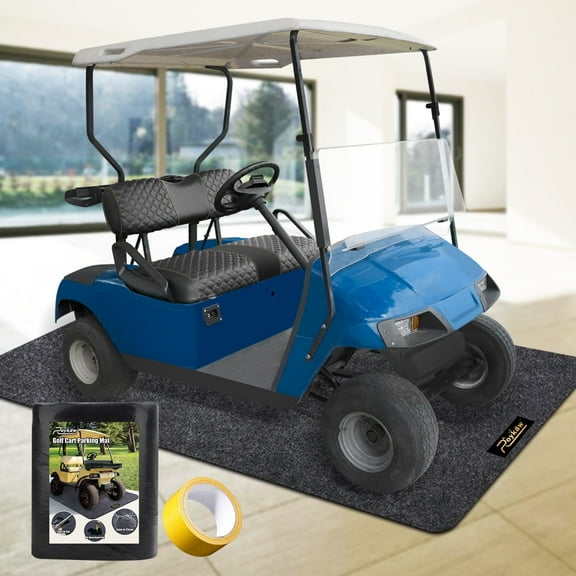 Roykaw Golf Cart Garage Floor Mat, 9.18x4.92ft Parking Mat for EZGO Club Car Yamaha, Protect Floor, Non-slip