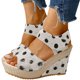 thumbnail image 5 of WILLBEST Sandalias Playa Moda Primavera Y Verano Sandalias De Mujer Suela Gruesa Tacón De Cuña Tacón Alto Boca De Pez Punta Abierta Transpirables Cómodas Lunares Gancho Estilo Casual, 5 of 6