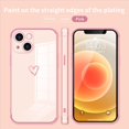 thumbnail image 2 of Compatible with iPhone 11 Case for Women Girls, Cute Love Heart Pattern Electroplated Design Full-Around Soft Slim TPU Protective Bumper Cover for iPhone 11 6.1＂ - Pink, 2 of 7