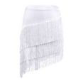 thumbnail image 4 of Mini Skirts for Women Fringe Skirt Bohemian Style Asymmetrical Hem with Flowy Tassel Details for Party White XXL, 4 of 4