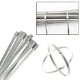 thumbnail image 5 of Yammee 10 Pieces Self Locking Cable Ties Stainless Steel Zip Ties Heavy Duty Metal Exhaust Wrap for Indoor and Outdoor, 5 of 7