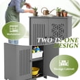 thumbnail image 6 of Zimtown Outdoor PVC Storage Box with Ventilated Doors, Gray Waterproof Patio Tool Cabinet for Yard Organization, 6 of 13