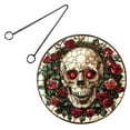 thumbnail image 1 of Glow In The Dark Halloween Skeleton Hanging Sign Acrylic Decoration Scary Porch Decor For Halloween, 1 of 9