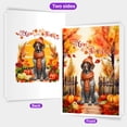 thumbnail image 2 of Happy Thanksgiving German Shorthaired Pointer Give Thanks Fall Beanie Scarf Welcome 5x7in Folded Greeting Card GSP Lover Dog Gift Single Note Card with Envelope - 00020, 2 of 5