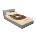 thumbnail image 2 of Bear Fitted Sheet & Pillow Sham Set, Big Bear of North America Eurasia Realistic Strong Wildlife Beast Zoo Animal, Decorative Printed 4 Piece Bedding Decor Set, Twinxl, Brown Sand Brown, by Ambesonne, 2 of 3