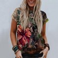 thumbnail image 5 of Gaecuw Shirts for Women Tops Blouses Short Sleeve T Shirts Regular Fit Pullover Tees T-Shirts Floral Print Tops Crew Neck Blouses Casual T Shirts Durable Soft Lightweight Breathable Tees Tops, 5 of 6