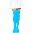 thumbnail image 4 of Leg Avenue Womens Opaque Nylon Thigh High, Neon Blue, One Size, 4 of 5