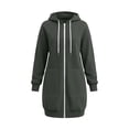 thumbnail image 6 of cocolona Long Hoodies for Women Fall Winter Casual Zipper Sweatshirts Jackets Long Sleeve Oversized Tunic Coats with Pockets, 6 of 7