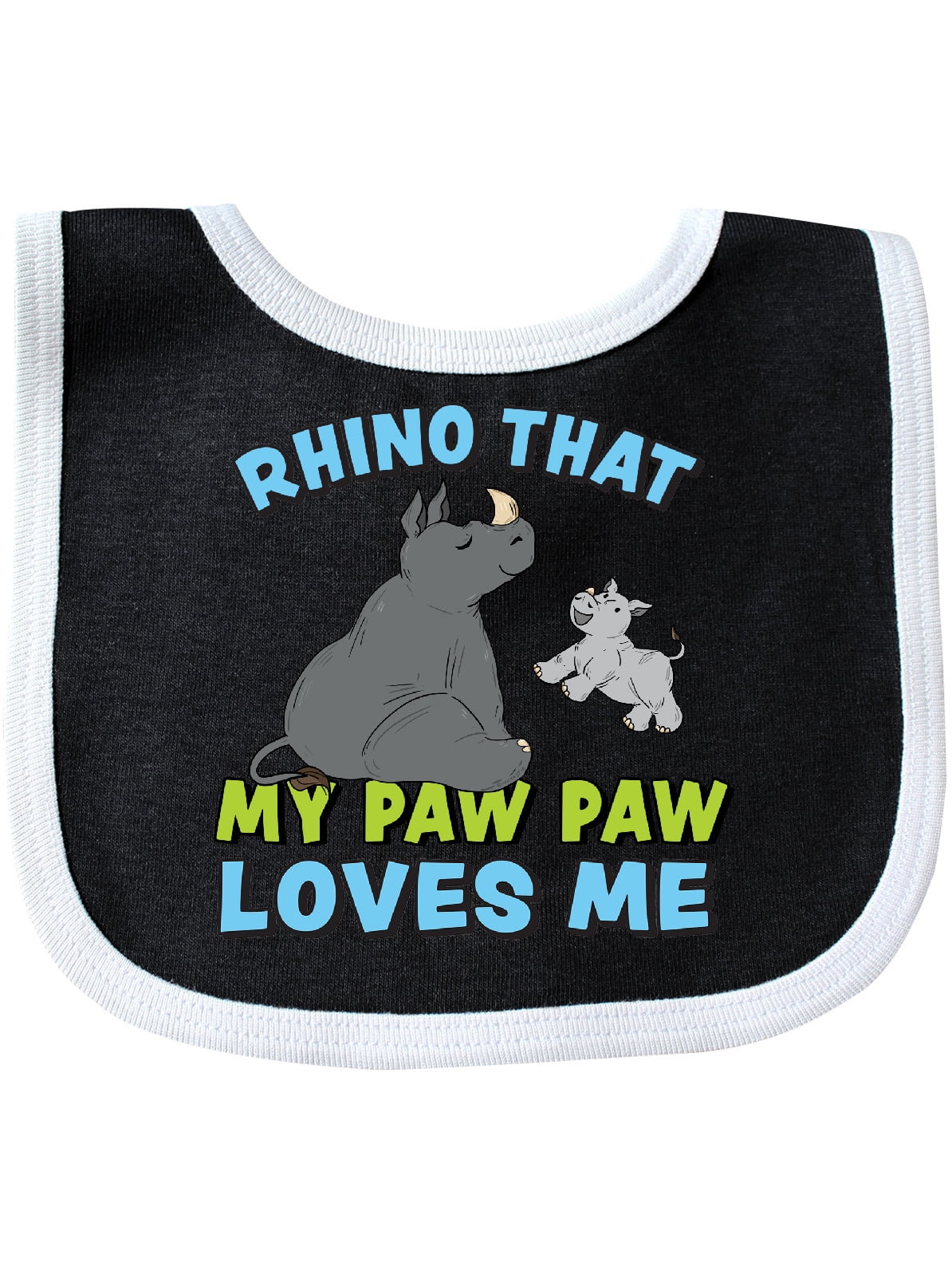 Rhino That Paw Paw Loves Me with Cute Rhinos Baby Bib