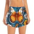 thumbnail image 2 of Xecao Spring Butterfly Flowers for Double-layer Running Short for Women, Perfect for Gym, Tennis, and More, Featuring a Convenient Pocket-XX-Large, 2 of 7
