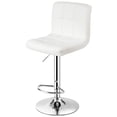 thumbnail image 1 of Bar Stool, Comfortable Swivel Adjustable PU Leather Bar Chair with Backrest, Soft Cushioned Seat, Footrest, Sturdy Metal Frame, Barstools for Kitchen, Pub, White, 1 of 8