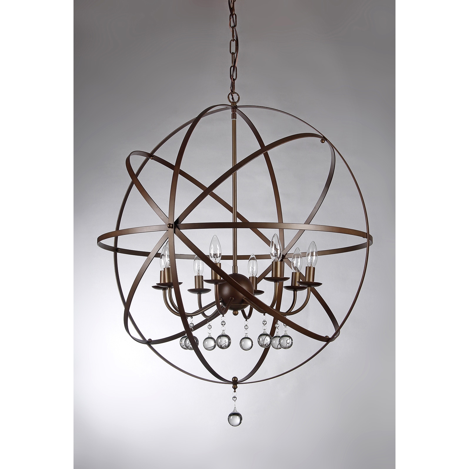 Warehouse of Tiffany Jossie 8-light Crystal 30-inch Bronze-finish Chandelier - 22" x 21" x 21"