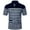 Dark Blue, variant on WREESH Men's Fashion Henley Shirts Striped Spring Summer Casual Lapel Button Short Sleeve Patchwork Turndown Pullover T-Shirt Tops Dark Blue