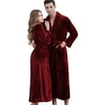 thumbnail image 4 of XBASW Flannel Robe for Womens Mens Long Bath Robe Plush Soft Fleece Bathrobes Autumn Winter Couple Pajamas Sleepwear Nightgown（M -XL-XXXL), 4 of 12