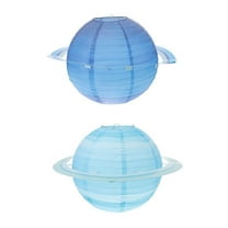 HOMEMAXS 2 Pcs Solar System Paper Lanterns Decorations Lights Child Blue
