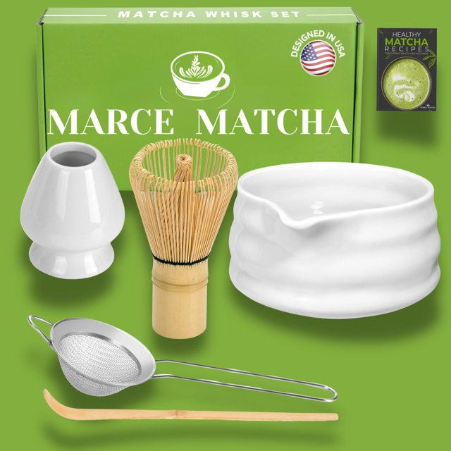 Juego de batidores para matcha Marce Matcha Whisky and Bowl (blanco)