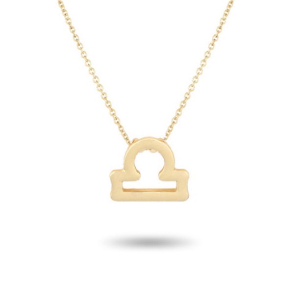 Qarigey Ins doce signos del zodiaco constelaciones tema amistad collar Ins joyería cadena cómodo colgante Libra oro Type3 NO3 Qarigey AP009334-03