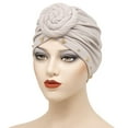thumbnail image 2 of Women Knotted Turban Hat African Turban Beanie Pre-Tied Bonnet Cap Headwrap, 2 of 5