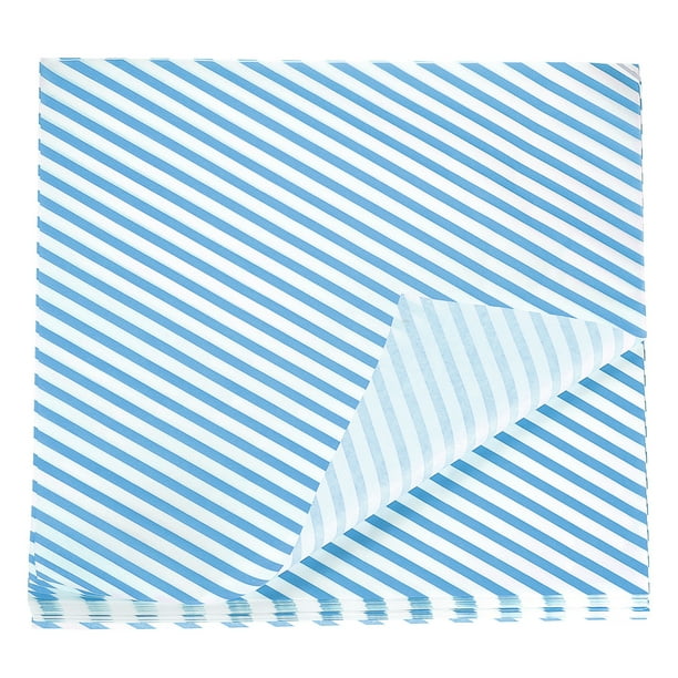 Uxcell 100 piezas de papel encerado cuadrado de 12" x 12" para envolver alimentos secos, papel para hornear sándwiches, cestas de picnic, envoltura de pan y hamburguesas, azul