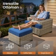 thumbnail image 6 of Vcatnet 7 Pieces Outdoor Patio Furniture Sectional Sofa Wicker Conversation Set with Ottomans Navy Blue, 6 of 7