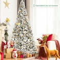 thumbnail image 4 of Costway 8ft Snow Flocked Hinged Christmas Tree w/ Berries & Poinsettia Flowers, 4 of 9