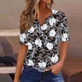 thumbnail image 4 of Camisetas Casuales de Mujer con Cuello en V Camiseta de Color Sólido, Manga Corta Casual Top para el Uso Diario, 4 of 4