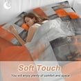 thumbnail image 4 of Abstract Graffiti Art Bedding Duvet Cover Set King Size 4 Pieces Orange Gary Color Stitching Bedding Set with Zipper Closure, 1 Comforter Cover 92x106 Inches 1 Flat Sheet & 2 Pillow Cases, 4 of 7