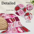 thumbnail image 2 of Valentine's Day Pillow Covers, Linen Long Throw Pillow Case, Pink Checked Roses Love Hearts Romance Holiday Pillow Protector Decorative Cushion Cover for Living Room/Bedroom 20" x 30", 2 of 8