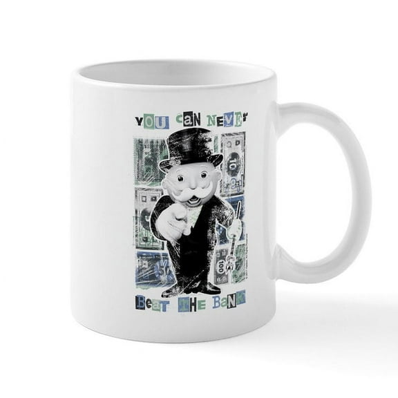 CafePress - Monopoly Beat The Bank Mugs - 11 oz Ceramic Mug - Novelty Coffee Tea Cup