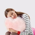 thumbnail image 4 of Faux Wool Heart-Shaped Pillow - Long-Pile Plushy Cushion for Living Room Sofa, Girls Bedside & Cute Gift - Soft Fluffy Decorative Pillow for Home Bedroom, 15.75*11.81in, Pink, 4 of 6