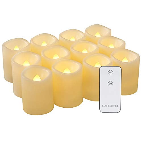 Eldnacele Flameless Flickering Votive Battery Operated Tealight Candles ...