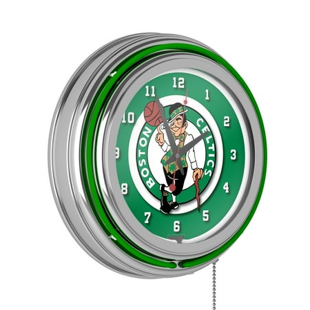 Boston Celtics Nba Chrome Double Ring Neon Clock Walmart Com