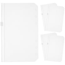 NICEXMAS 5Pcs Six Holes Zipper Binder Pouches Clear PVC Document Storage Bags for Study Business